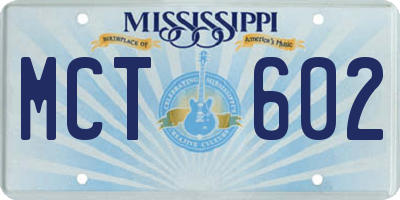 MS license plate MCT602