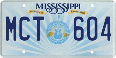 MS license plate MCT604