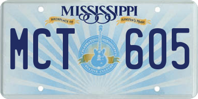MS license plate MCT605