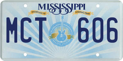 MS license plate MCT606