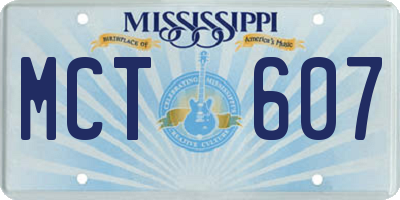 MS license plate MCT607