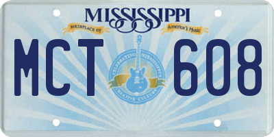 MS license plate MCT608