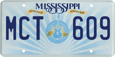 MS license plate MCT609