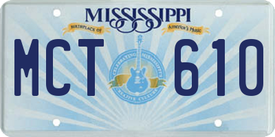 MS license plate MCT610
