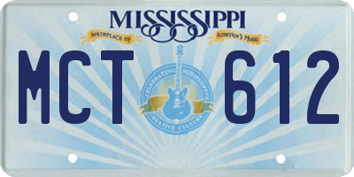 MS license plate MCT612