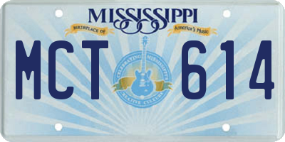 MS license plate MCT614