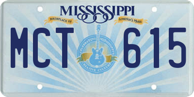 MS license plate MCT615