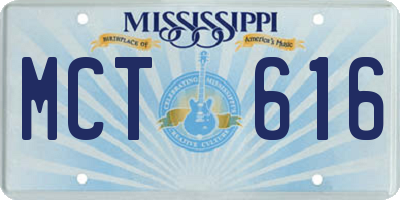 MS license plate MCT616