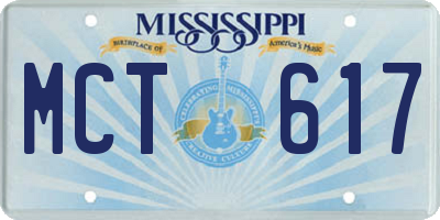 MS license plate MCT617