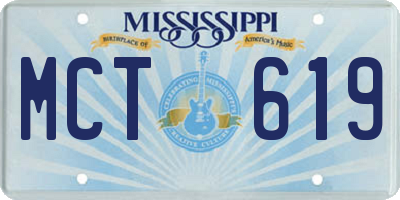 MS license plate MCT619