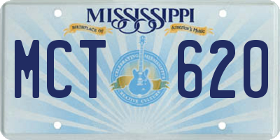 MS license plate MCT620