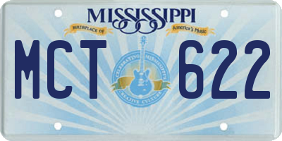 MS license plate MCT622