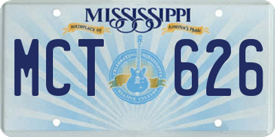 MS license plate MCT626