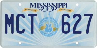 MS license plate MCT627