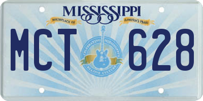 MS license plate MCT628