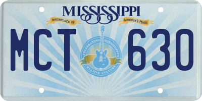 MS license plate MCT630