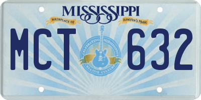 MS license plate MCT632