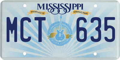 MS license plate MCT635