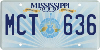 MS license plate MCT636