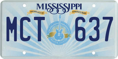MS license plate MCT637