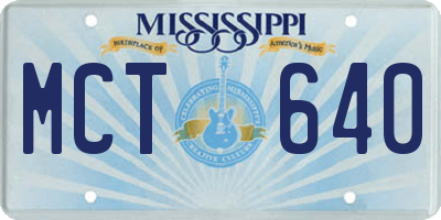 MS license plate MCT640