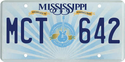 MS license plate MCT642