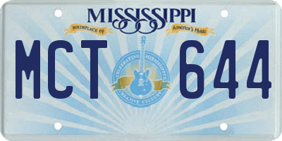 MS license plate MCT644