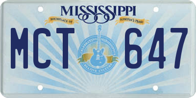 MS license plate MCT647
