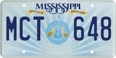 MS license plate MCT648