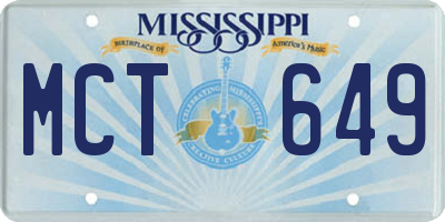 MS license plate MCT649