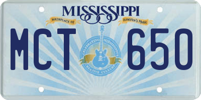 MS license plate MCT650