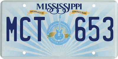 MS license plate MCT653