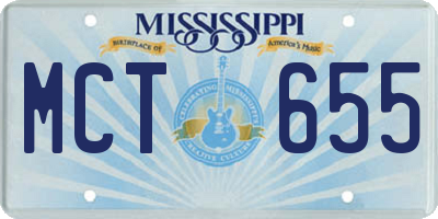 MS license plate MCT655