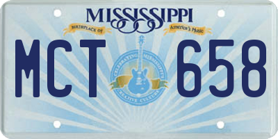 MS license plate MCT658