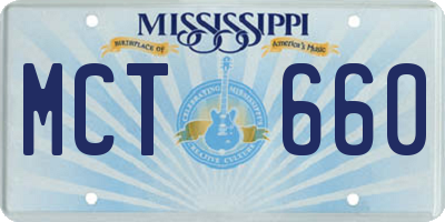 MS license plate MCT660