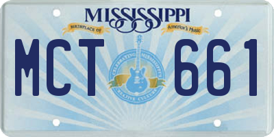 MS license plate MCT661