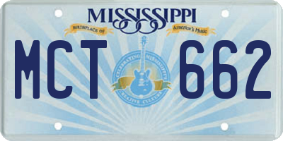 MS license plate MCT662