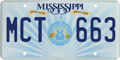 MS license plate MCT663