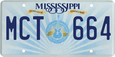 MS license plate MCT664