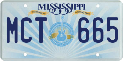 MS license plate MCT665