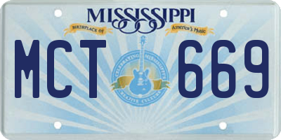 MS license plate MCT669
