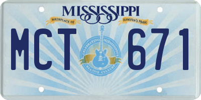 MS license plate MCT671