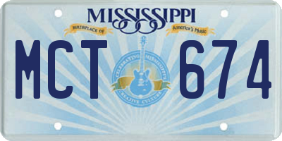 MS license plate MCT674