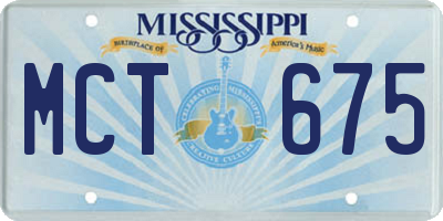 MS license plate MCT675