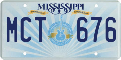 MS license plate MCT676