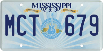 MS license plate MCT679
