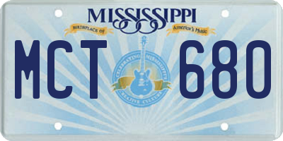 MS license plate MCT680