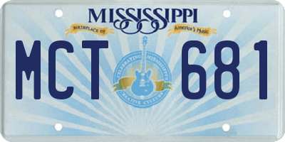 MS license plate MCT681