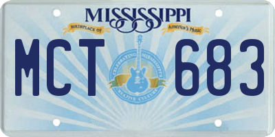 MS license plate MCT683