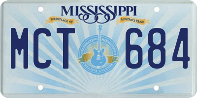 MS license plate MCT684